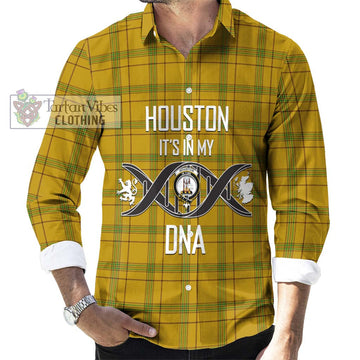 Houston Tartan Long Sleeve Button Shirt with Family Crest DNA In Me Style