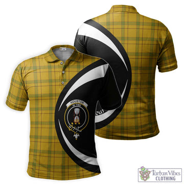 Houston Tartan Men's Polo Shirt with Family Crest Circle Style