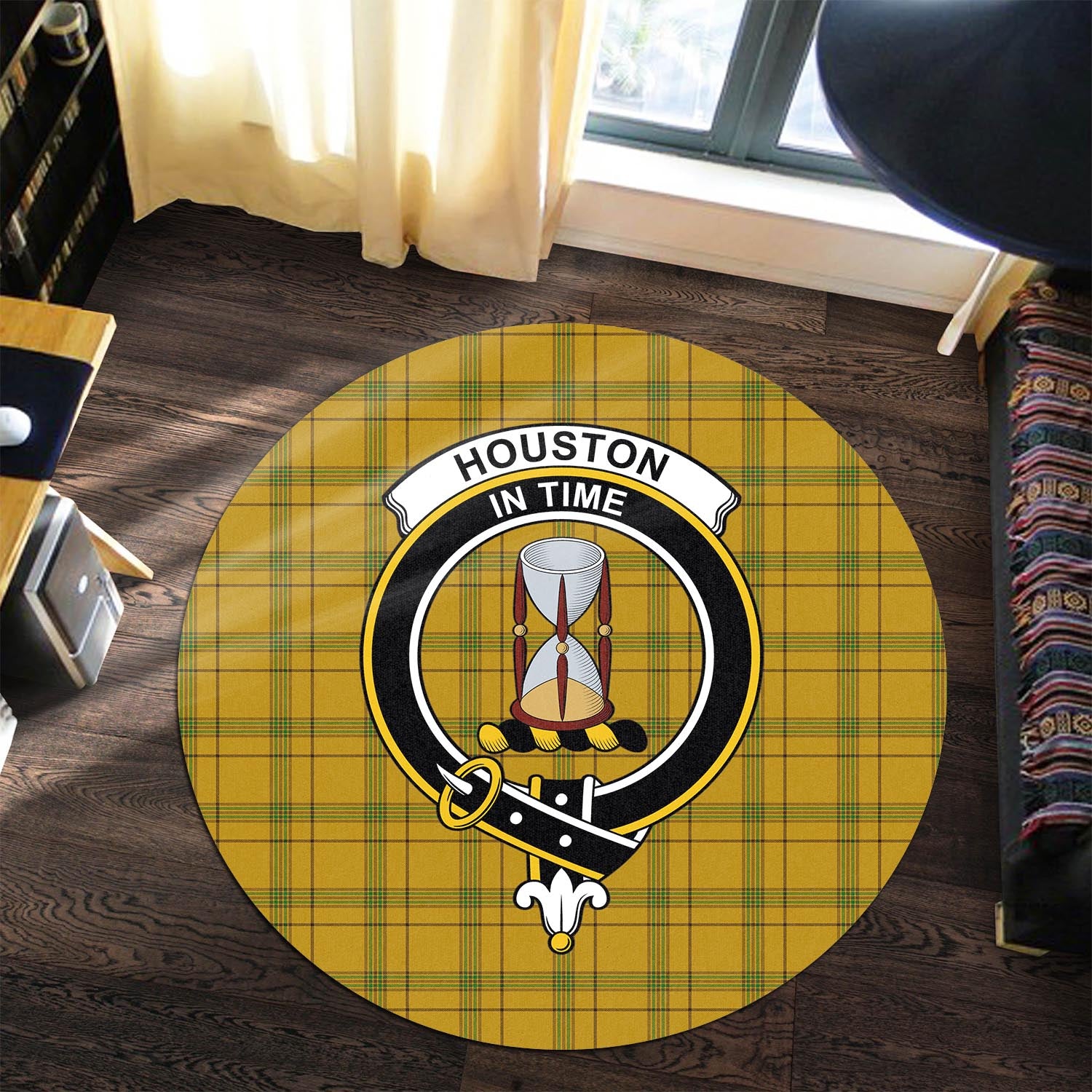 houston-tartan-round-rug-with-family-crest