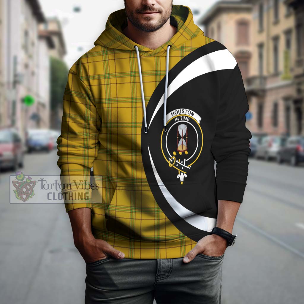 Tartan Vibes Clothing Houston Tartan Hoodie with Family Crest Circle Style