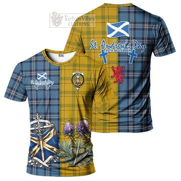 Houston Tartan T-Shirt Happy St. Andrew's Day Half Tartan Style