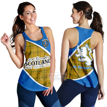 Houston Family Crest Tartan Women's Racerback Tanks Celebrate Saint Andrew's Day in Style