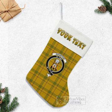 Houston Tartan Family Crest Christmas Stocking with Personalized Text