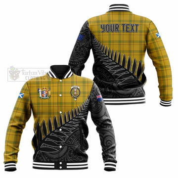 Houston Crest Tartan Baseball Jacket with New Zealand Silver Fern Half Style