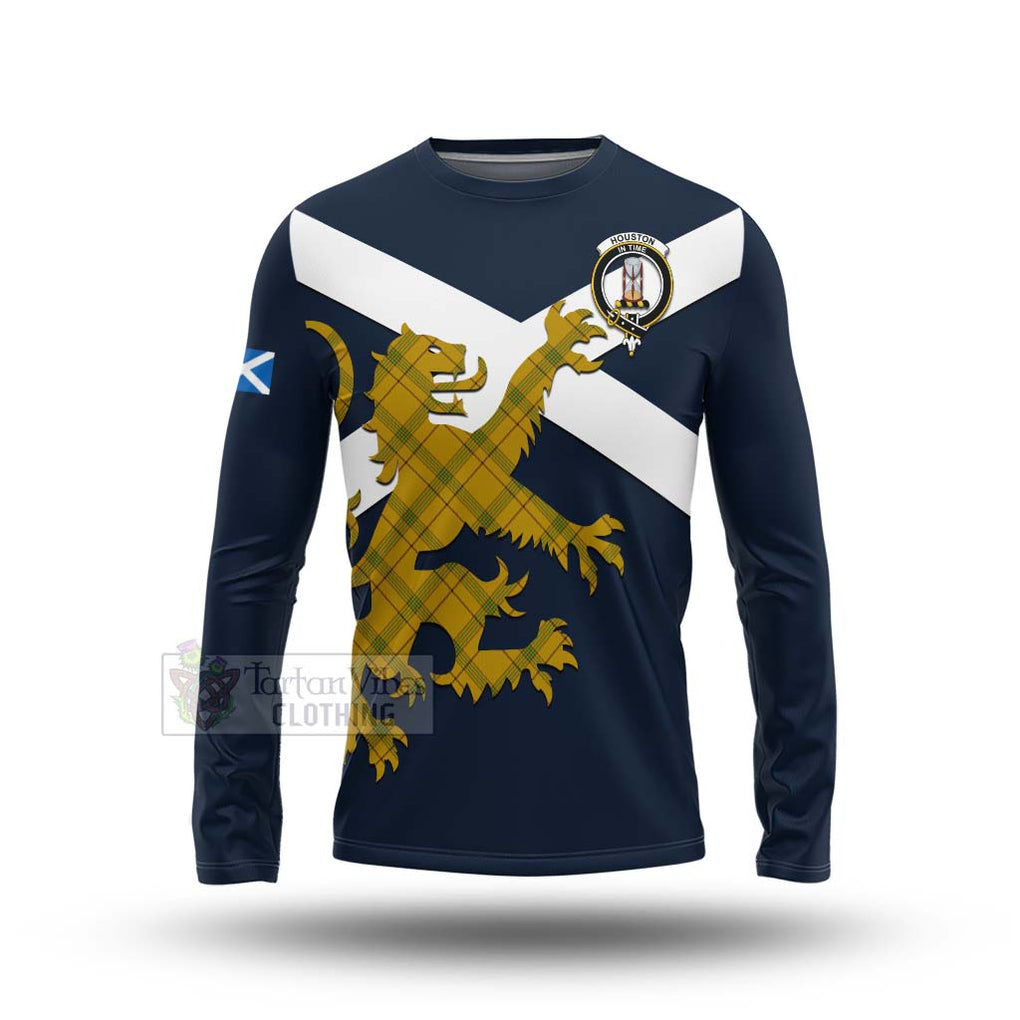 Tartan Vibes Clothing Houston Tartan Lion Rampant Long Sleeve T-Shirt – Proudly Display Your Heritage with Alba Gu Brath and Clan Name