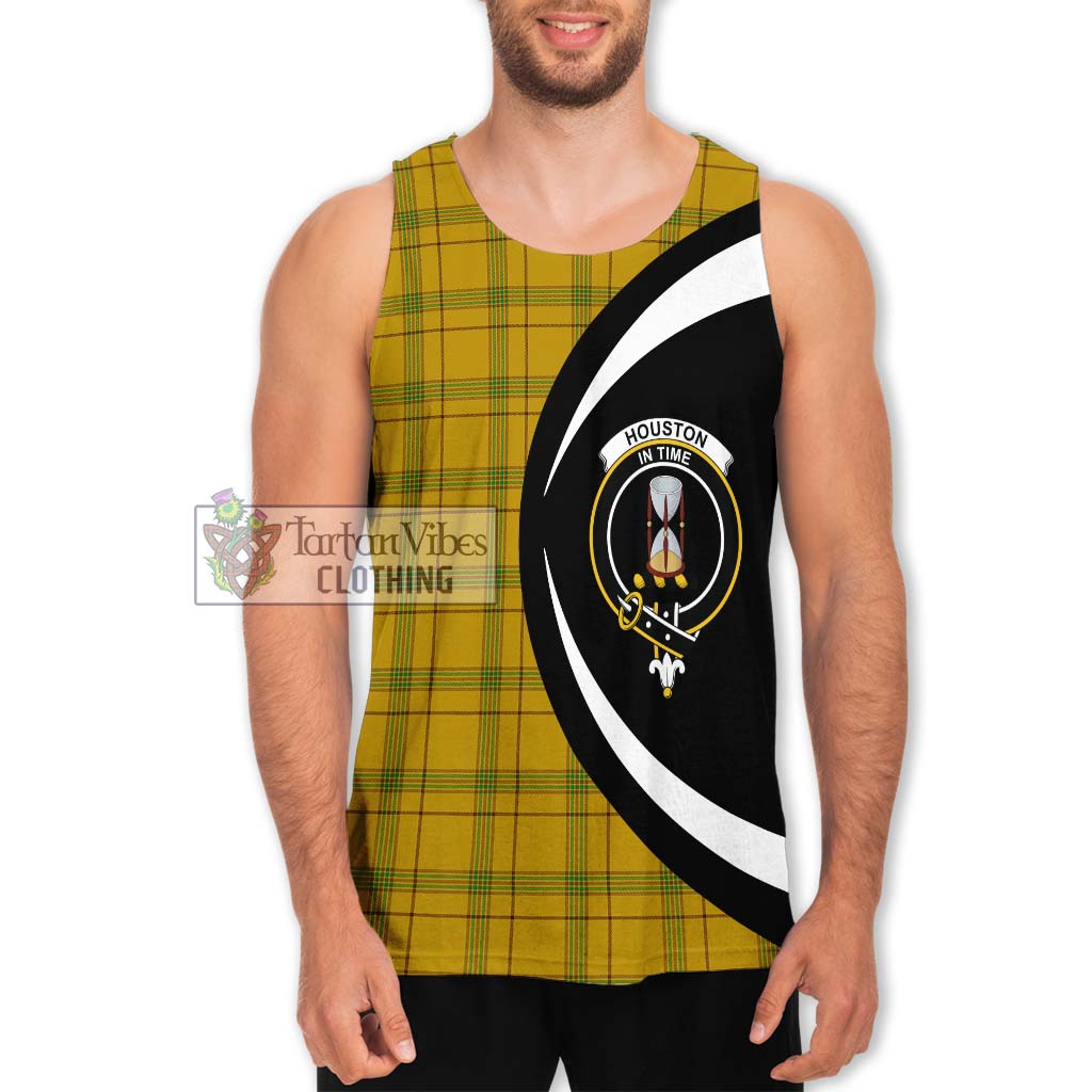 Houston Tartan Men's Tank Top with Family Crest Circle Style Men - Tartan Vibes Clothing