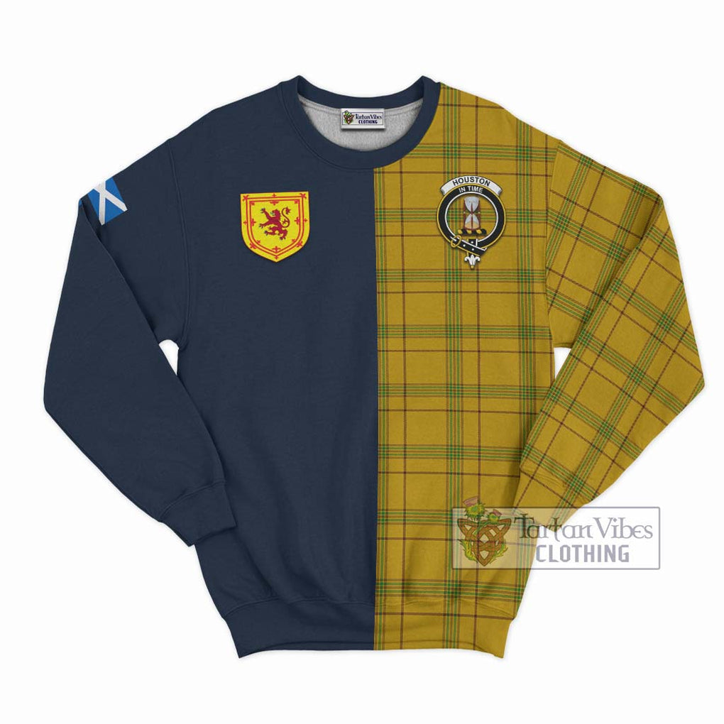 Tartan Vibes Clothing Houston Tartan Sweatshirt with Scottish Lion Royal Arm Half Style