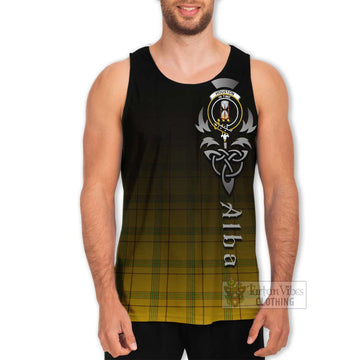 Houston Tartan Men's Tank Top Featuring Alba Gu Brath Family Crest Celtic Inspired