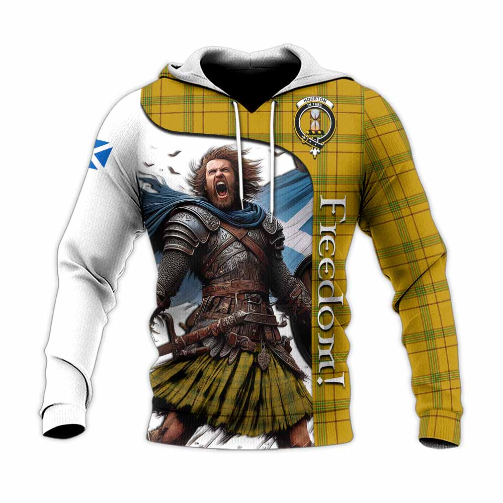 Tartan Vibes Clothing Houston Crest Tartan Knitted Hoodie Inspired by the Freedom of Scottish Warrior