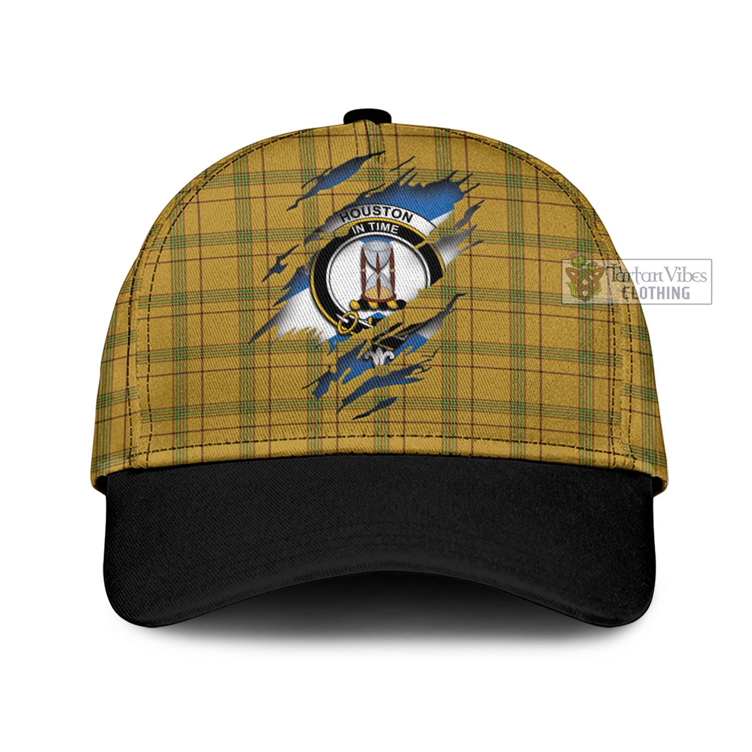 Tartan Vibes Clothing Houston Tartan Classic Cap with Family Crest In Me Style