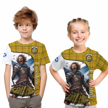 Houston Crest Tartan Kid T-Shirt Inspired by the Freedom of Scottish Warrior