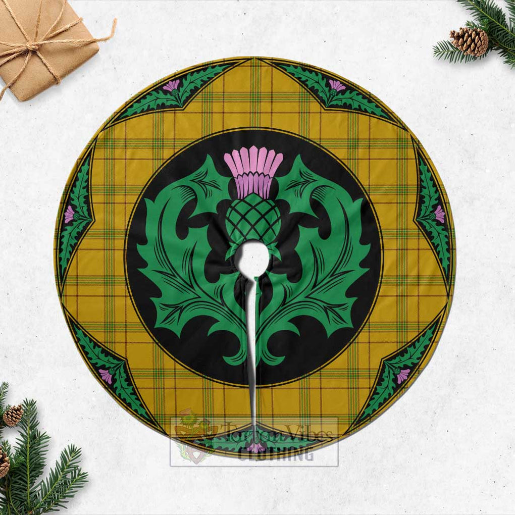 Tartan Vibes Clothing Houston Tartan Christmas Tree Skirt Scottish Thistle Style