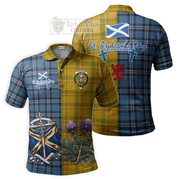 Houston Tartan Polo Shirt Happy St. Andrew's Day Half Tartan Style