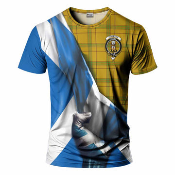 Houston Tartan T-Shirt with Family Crest Scotland Patriotic Style