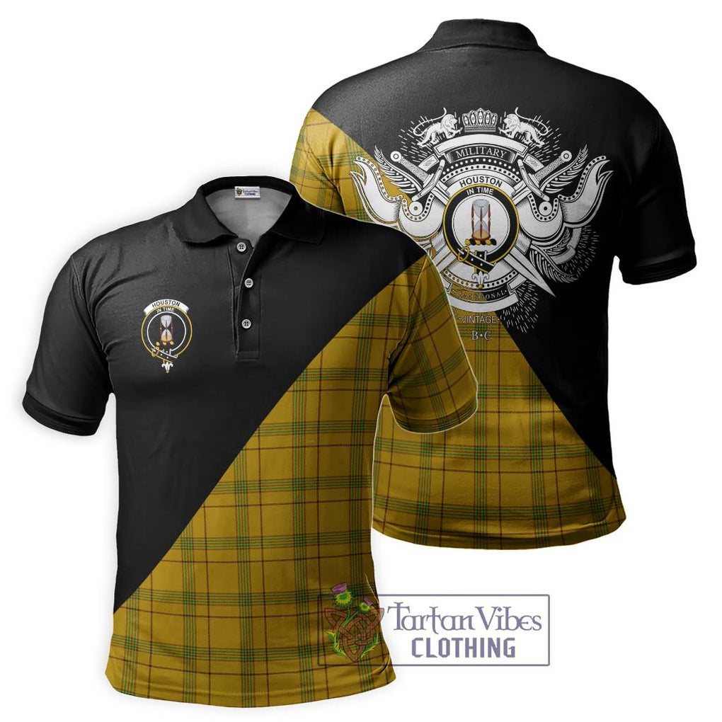 Houston Tartan Polo Shirt with Family Crest and Military Logo Style Kid - Tartanvibesclothing Shop