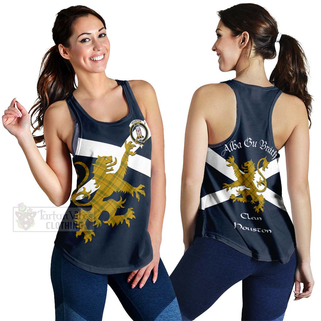 Tartan Vibes Clothing Houston Tartan Lion Rampant Women's Racerback Tanks – Proudly Display Your Heritage with Alba Gu Brath and Clan Name