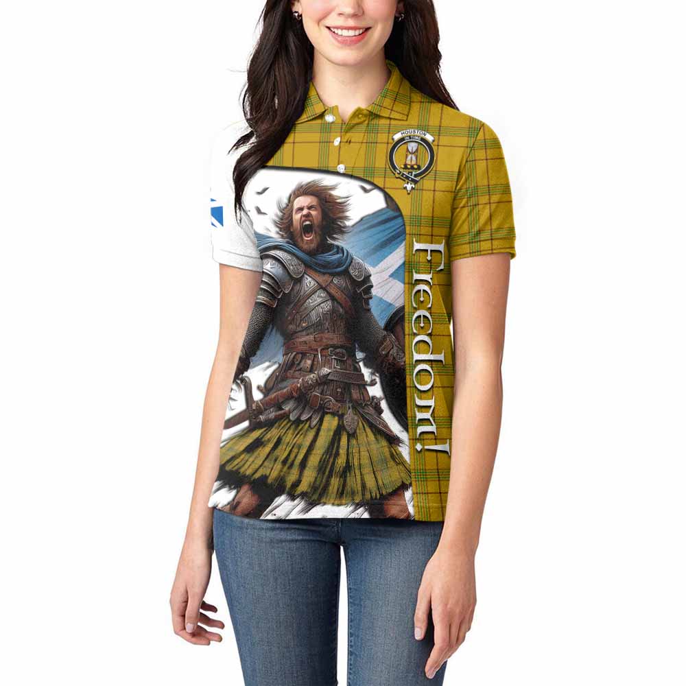 Tartan Vibes Clothing Houston Crest Tartan Women's Polo Shirt Inspired by the Freedom of Scottish Warrior