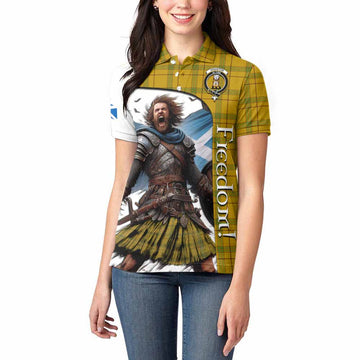 Houston Crest Tartan Women's Polo Shirt Inspired by the Freedom of Scottish Warrior