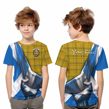 Houston Tartan Kid T-Shirt with Family Crest Scotland Patriotic Style