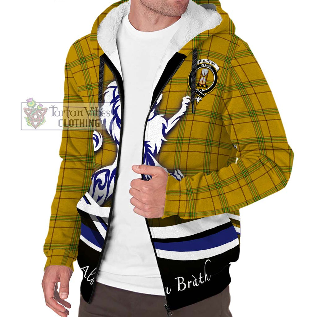 Houston Tartan Sherpa Hoodie with Alba Gu Brath Regal Lion Emblem Unisex S - Tartanvibesclothing Shop