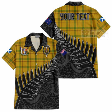 Houston Crest Tartan Short Sleeve Button Shirt with New Zealand Silver Fern Half Style