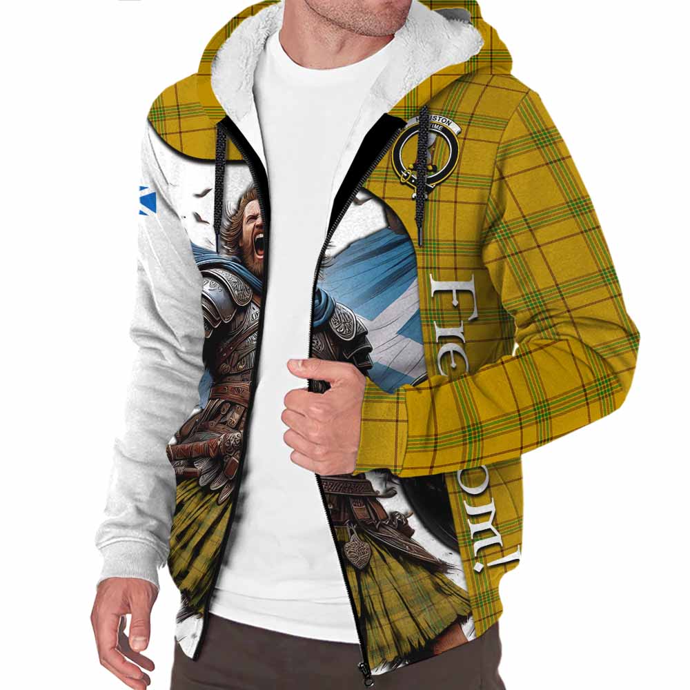 Tartan Vibes Clothing Houston Crest Tartan Sherpa Hoodie Inspired by the Freedom of Scottish Warrior