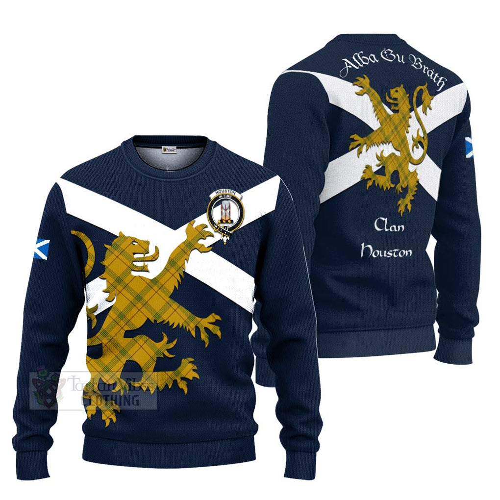 Tartan Vibes Clothing Houston Tartan Lion Rampant Knitted Sweater – Proudly Display Your Heritage with Alba Gu Brath and Clan Name