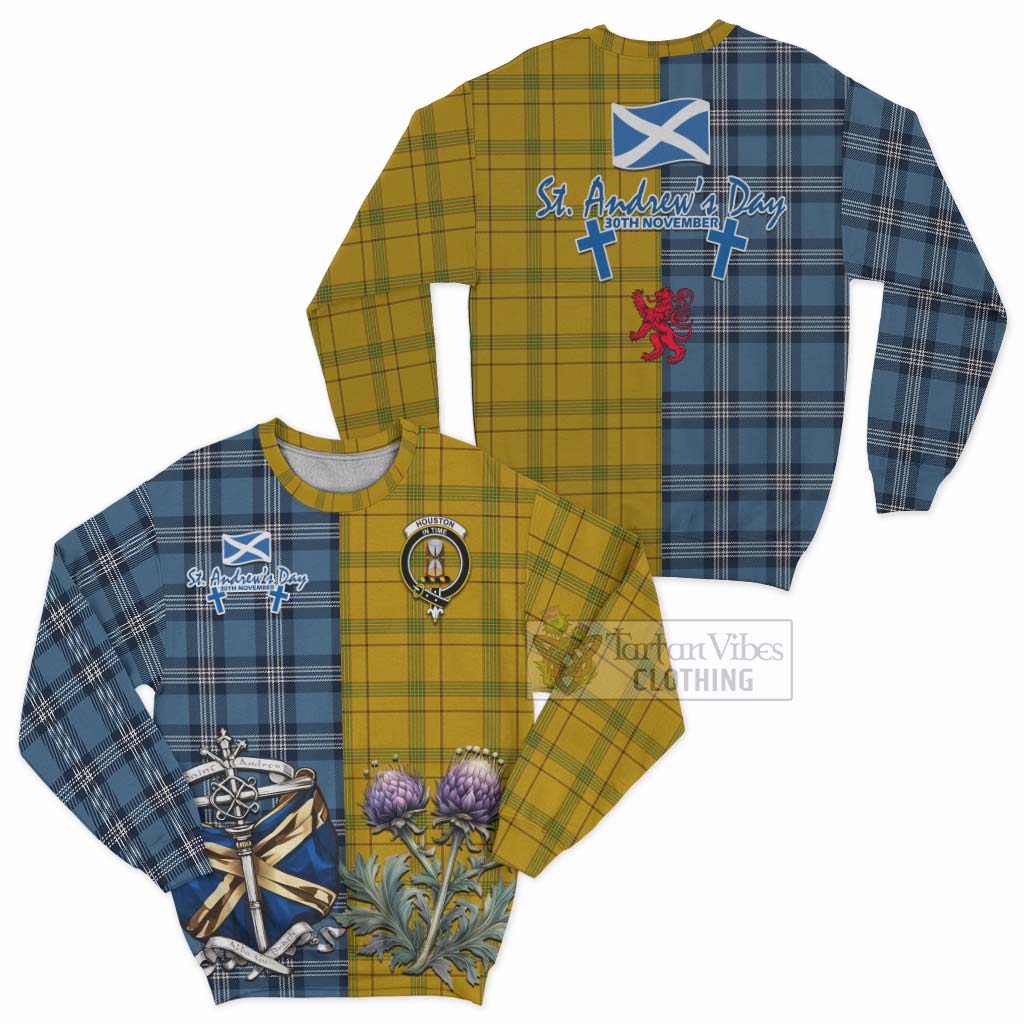 Tartan Vibes Clothing Houston Tartan Sweatshirt Happy St. Andrew's Day Half Tartan Style