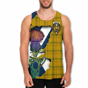 Houston Tartan Family Crest Men's Tank Top Scottish Thistle Celtic Inspired Men - Tartan Vibes Clothing