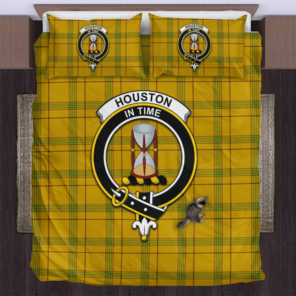 Houston Tartan Bedding Set with Family Crest US Bedding Set - Tartan Vibes Clothing