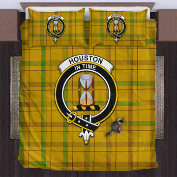 Houston Tartan Bedding Set with Family Crest