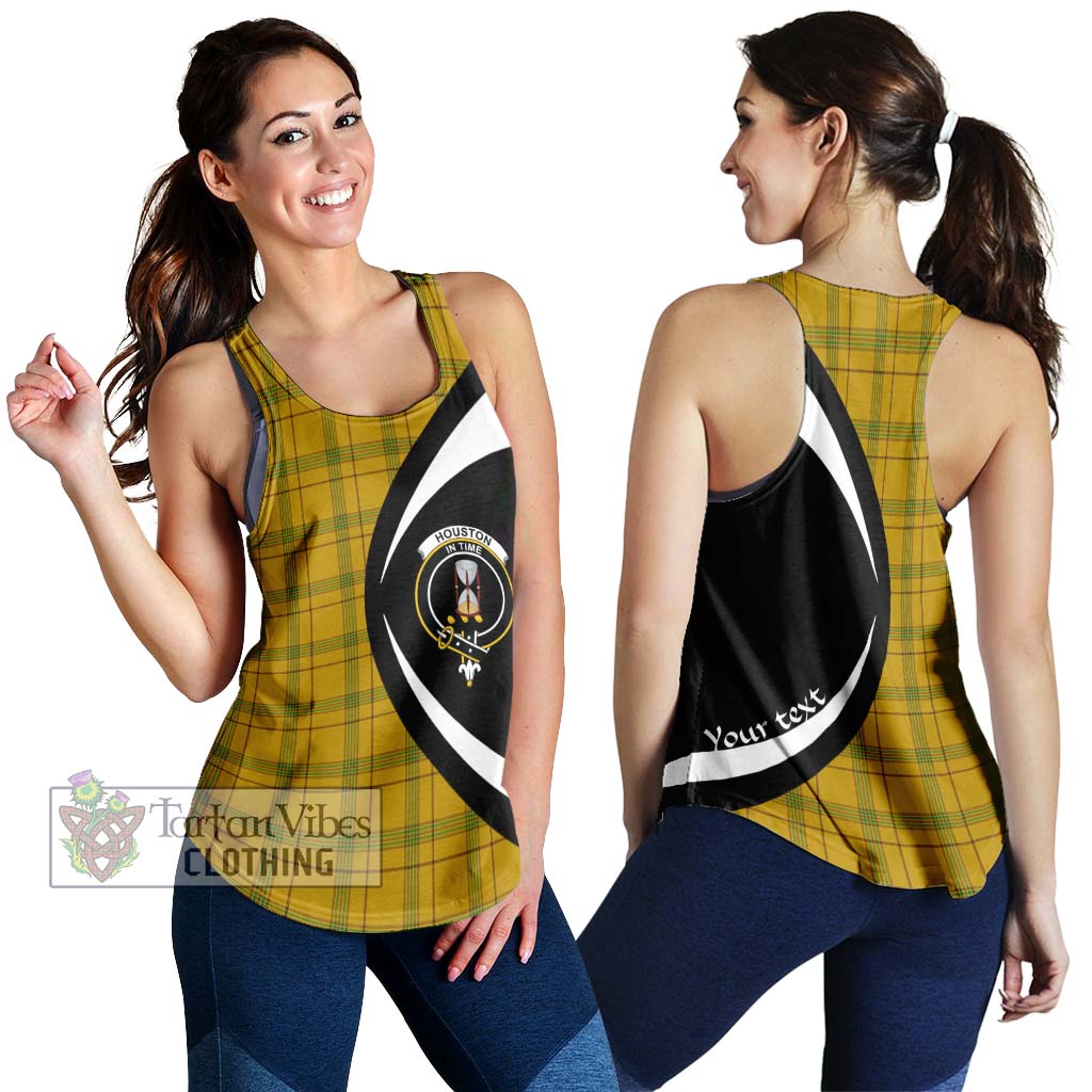 Houston Tartan Women's Racerback Tanks with Family Crest Circle Style 4XL - Tartan Vibes Clothing