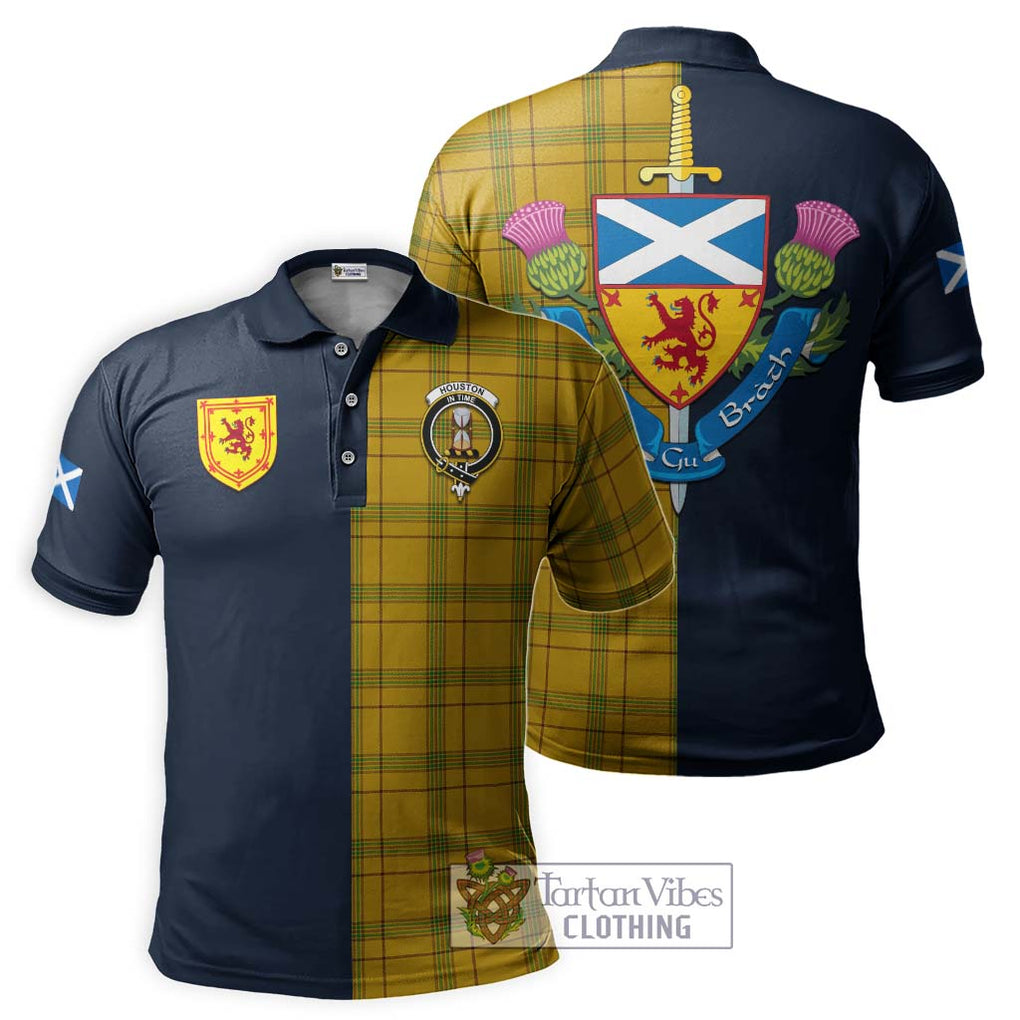 Tartan Vibes Clothing Houston Tartan Polo Shirt with Scottish Lion Royal Arm Half Style