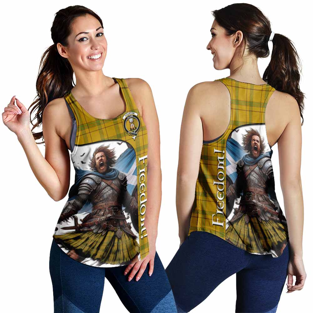 Tartan Vibes Clothing Houston Crest Tartan Women's Racerback Tanks Inspired by the Freedom of Scottish Warrior