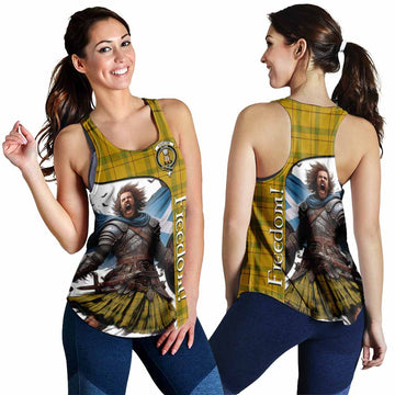 Houston Crest Tartan Women's Racerback Tanks Inspired by the Freedom of Scottish Warrior