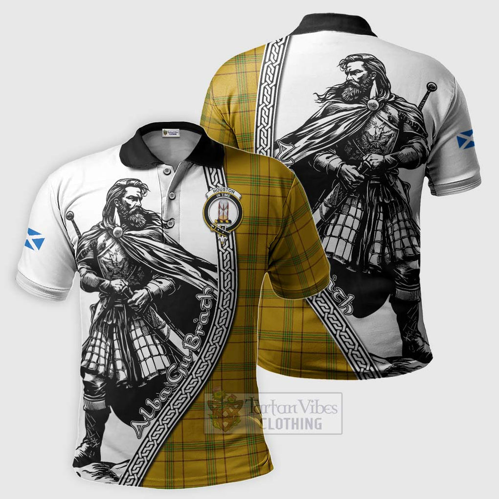 Tartan Vibes Clothing Houston Tartan Clan Crest Polo Shirt with Highlander Warrior Celtic Style