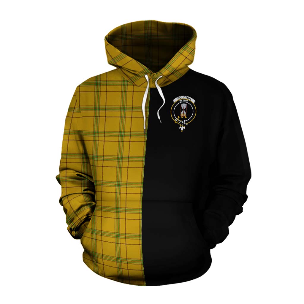 Tartan Vibes Clothing Houston Tartan Cotton Hoodie with Family Crest and Half Of Me Style