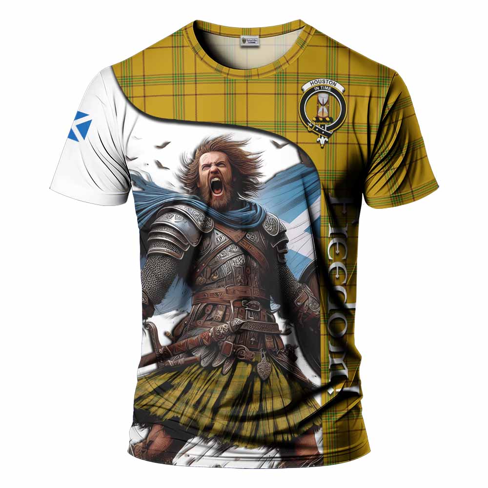 Houston Crest Tartan T-Shirt Inspired by the Freedom of Scottish Warrior