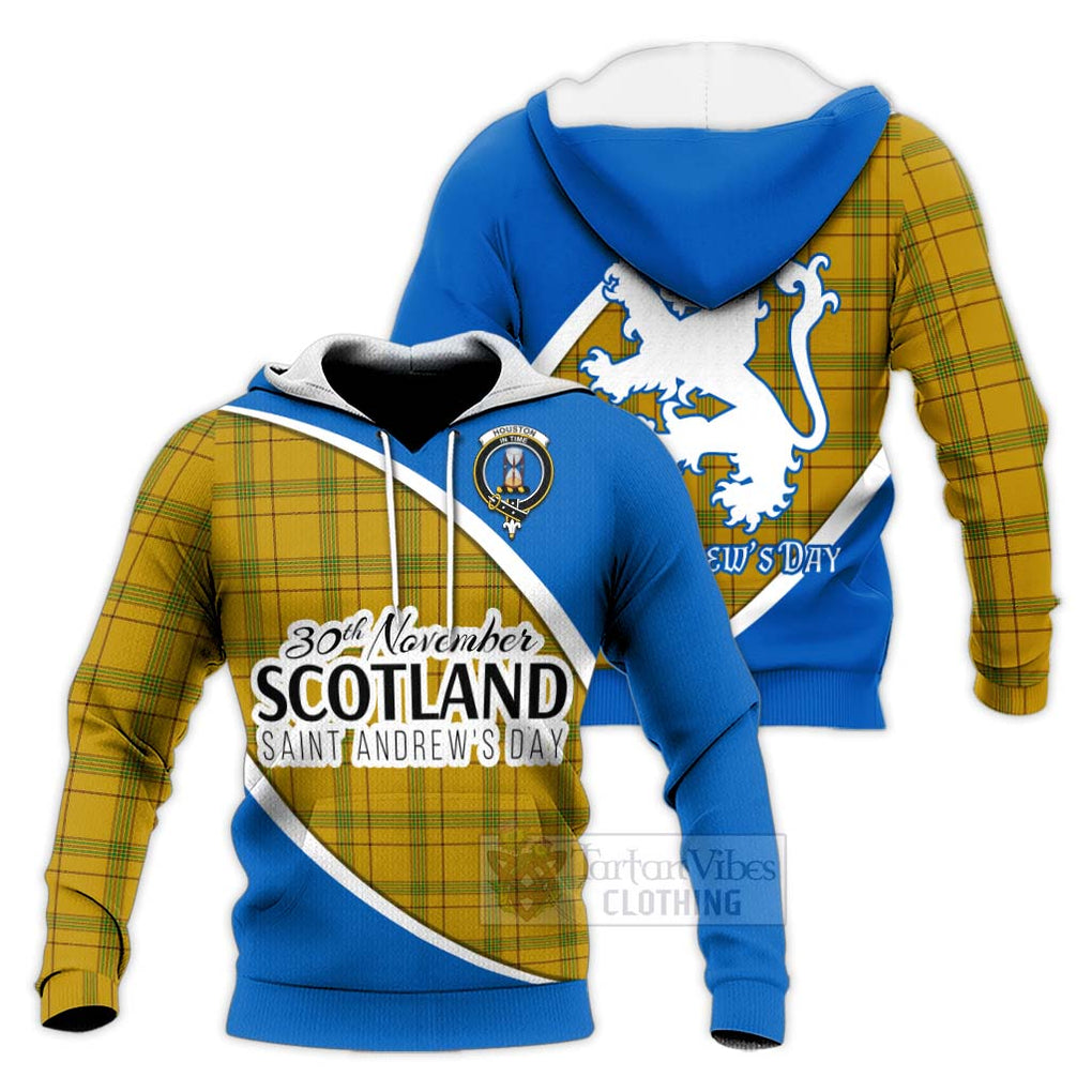 Tartan Vibes Clothing Houston Family Crest Tartan Knitted Hoodie Celebrate Saint Andrew's Day in Style