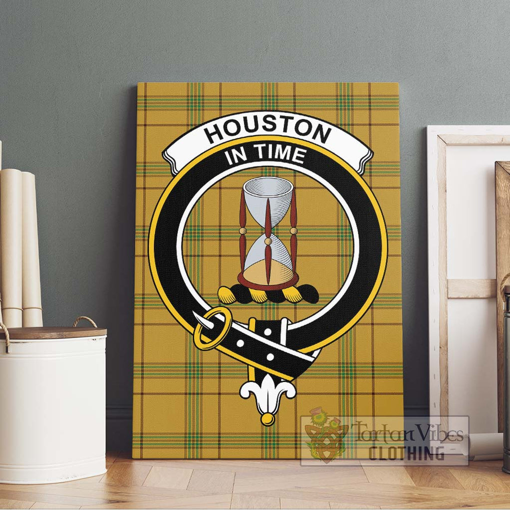 Houston Tartan Canvas Print Wall Art with Family Crest Without Frame - Tartan Vibes Clothing