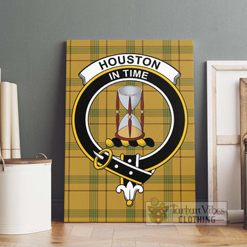 Houston Tartan Canvas Print Wall Art with Family Crest