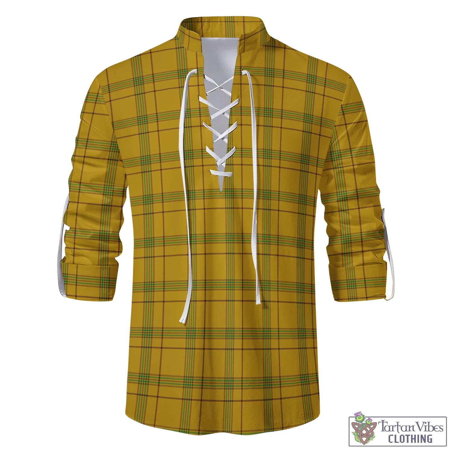 Tartan Vibes Clothing Houston Tartan Men's Scottish Traditional Jacobite Ghillie Kilt Shirt