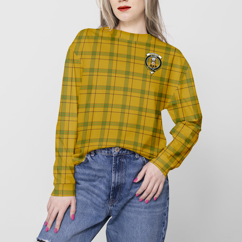 Houston Tartan Sweatshirt with Family Crest - Tartan Vibes Clothing