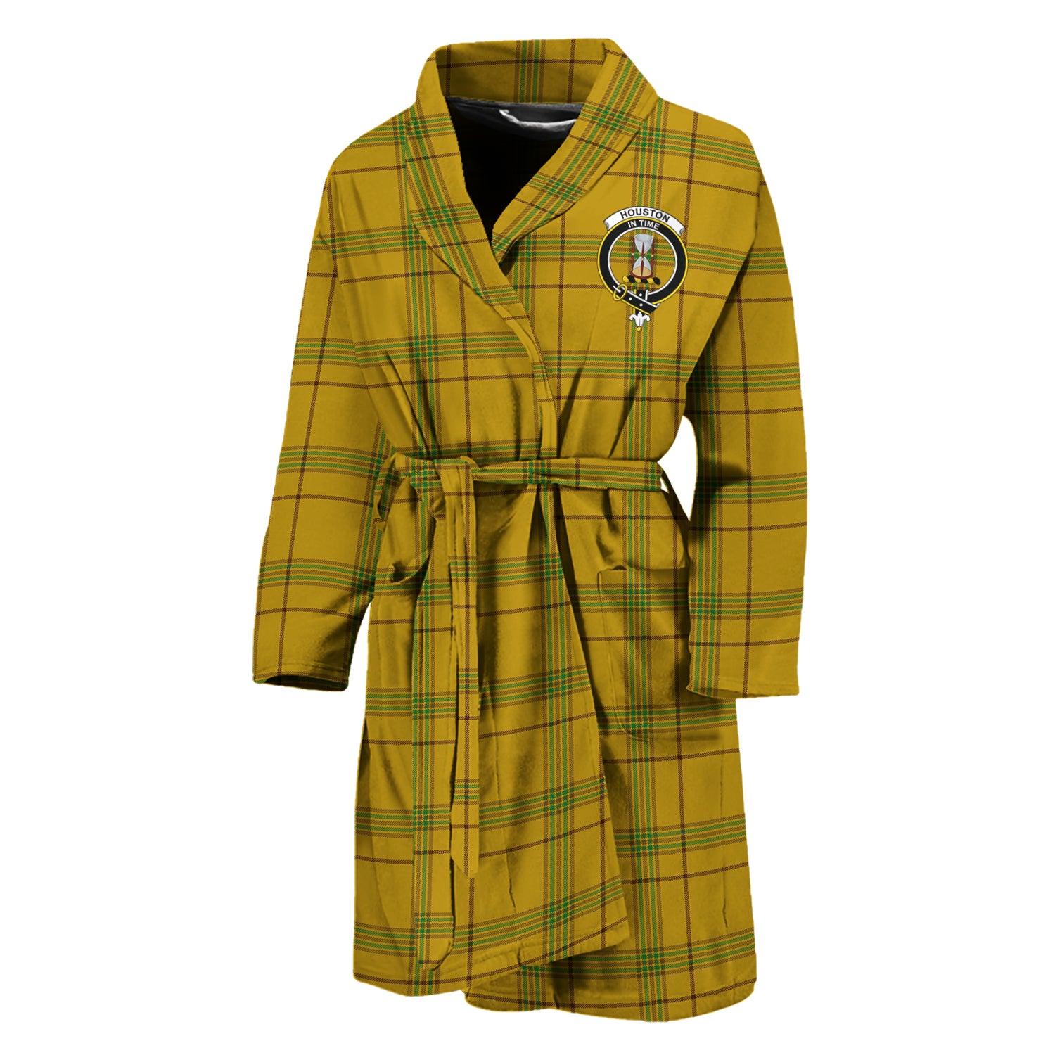 Houston Tartan Bathrobe with Family Crest Unisex M - Tartan Vibes Clothing