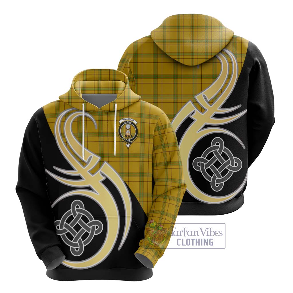 Houston Tartan Hoodie with Family Crest and Celtic Symbol Style - Tartan Vibes Clothing