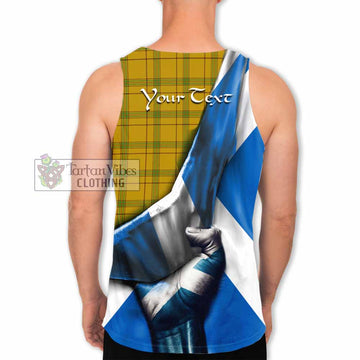 Houston Tartan Men's Tank Top with Family Crest Scotland Patriotic Style