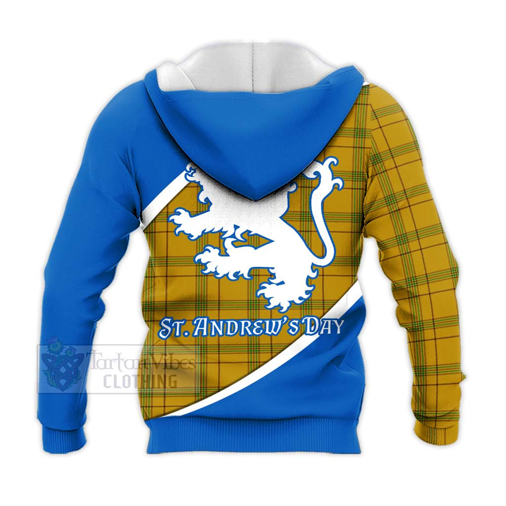 Tartan Vibes Clothing Houston Family Crest Tartan Knitted Hoodie Celebrate Saint Andrew's Day in Style