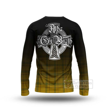 Houston Tartan Long Sleeve T-Shirt Featuring Alba Gu Brath Family Crest Celtic Inspired