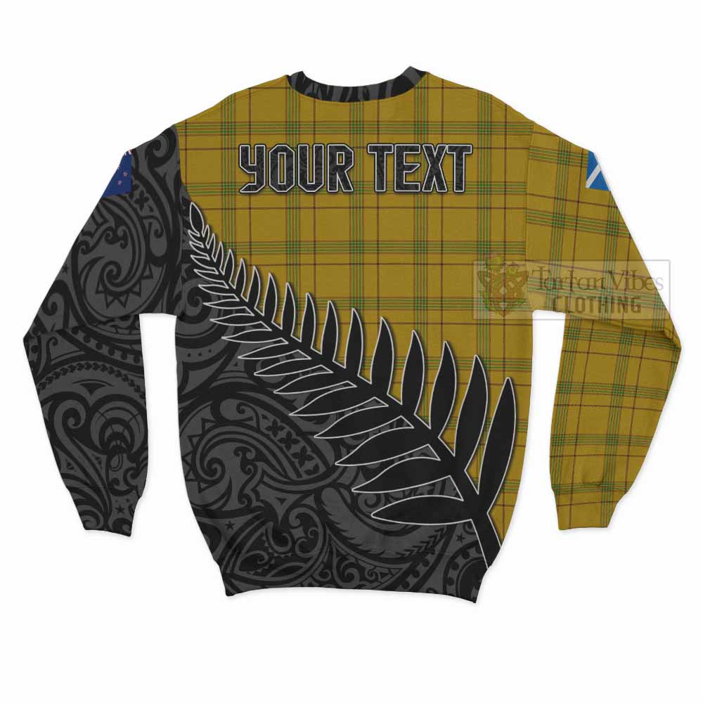 Tartan Vibes Clothing Houston Crest Tartan Sweatshirt with New Zealand Silver Fern Half Style