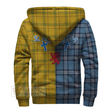 Houston Tartan Sherpa Hoodie Happy St. Andrew's Day Half Tartan Style